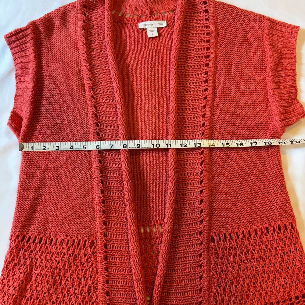 Coldwater Creek Open Cardigan Size S Festival bohemian Cottage Core Linen Blend - Picture 4 of 7
